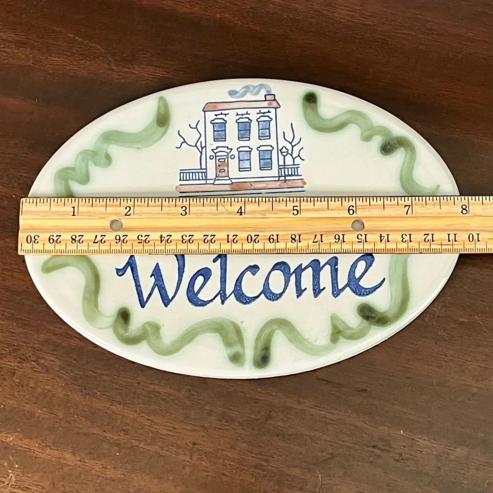 Louisville Stoneware Welcome House door plaque